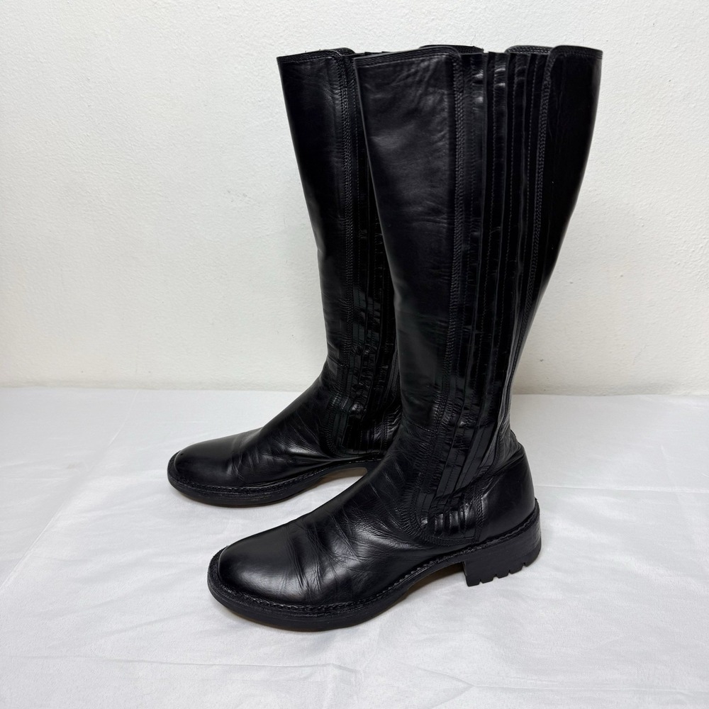 Rocco P Leather Knee High Boots Womens 37 Classic Equestrian‎ Minimalist Italy